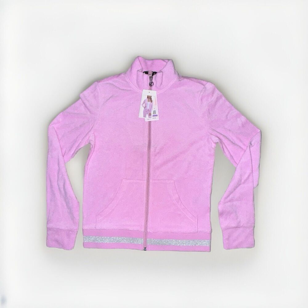 Juicy Couture Velour Tracksuit Jacket Pink Classic Lightweight Sz S Full Zip NWT